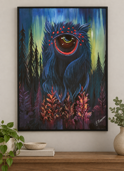 Monster Attitude — Blue Forest Creature Print 11x14 | Fabulous Firefly