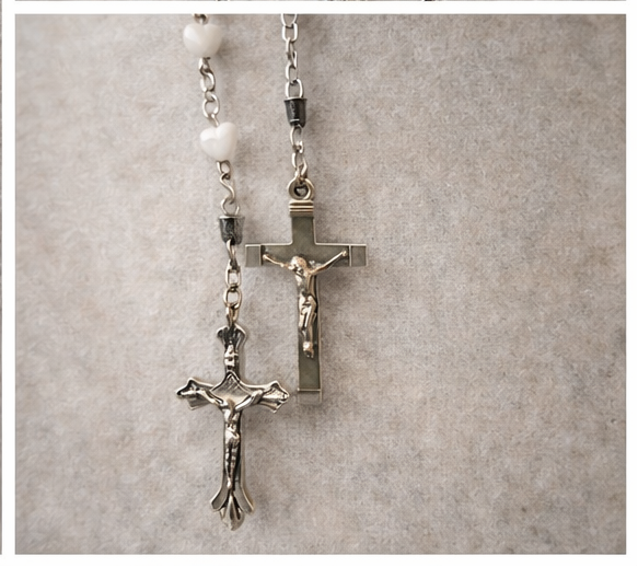 Desert Faith Layered Necklace Set – 4 Vintage Rosary & Southwestern Charm Necklaces with Turquoise, Hearts & Crosses