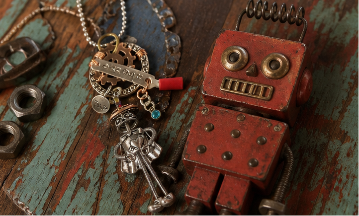 Danger Zone Dolly – Retro Robot Necklace (Zap! Edition)