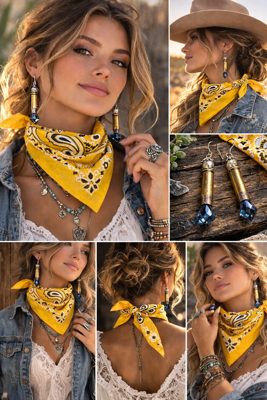 Hand-Bleached Bandana Scarf – 20” Square Western Boho Head Scarf - assorted colors