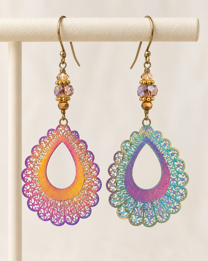 Aurora Color-Shift Earrings with Swarovski Crystals
