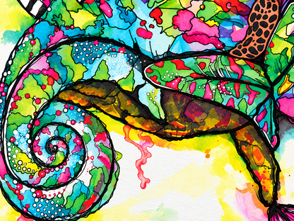 Karma Karma Karma Chameleon – Colorful Art Print