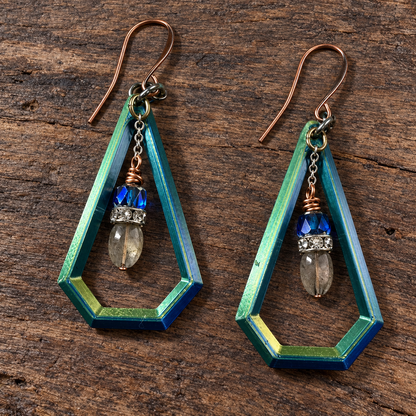 Peacock Current 3D-Printed Earrings