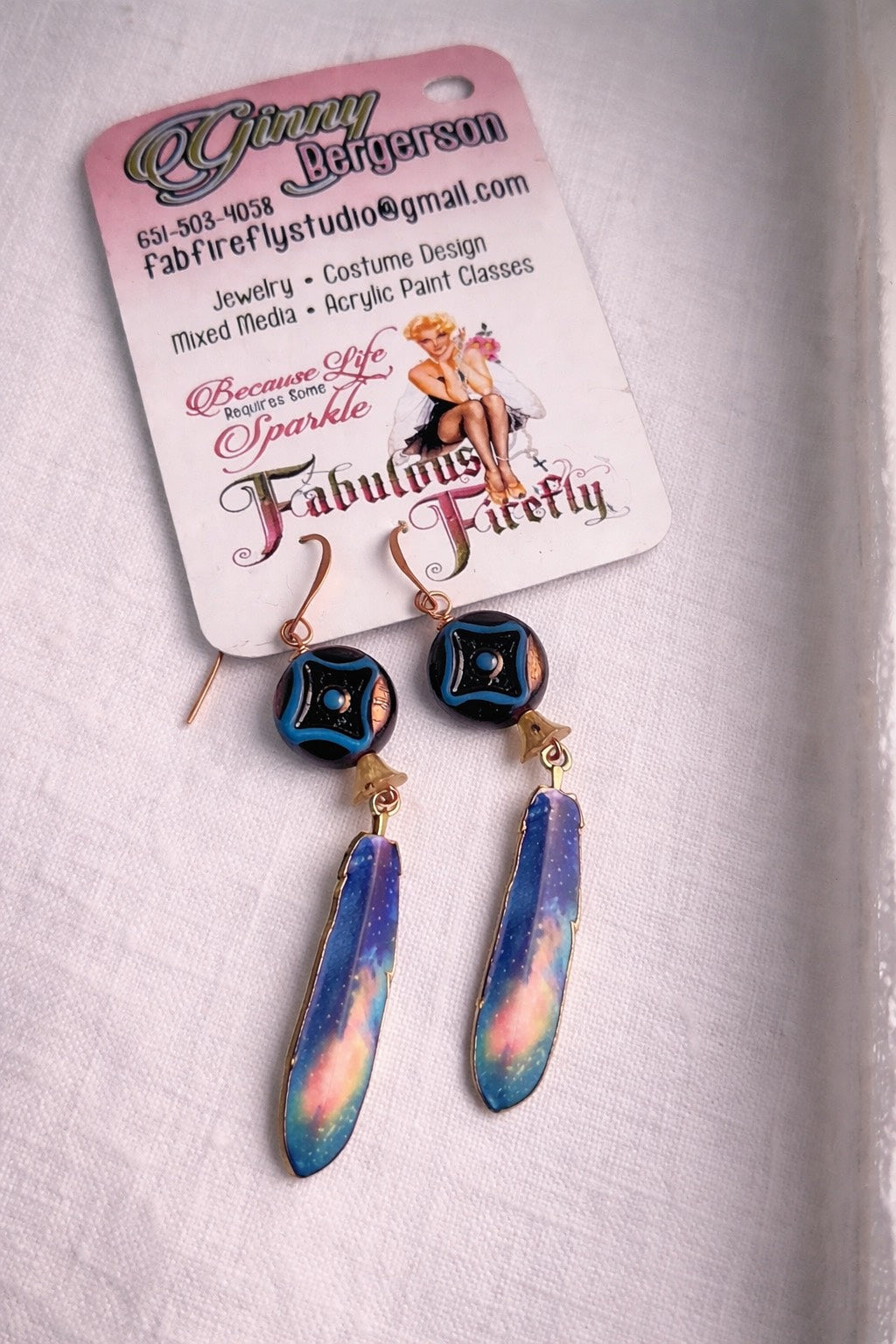Whispering Feathers Dangle Earrings - Colorful Handcrafted Feather Drops