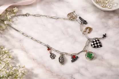 Necklace - Racing Luck is the best luck - race charms 20"