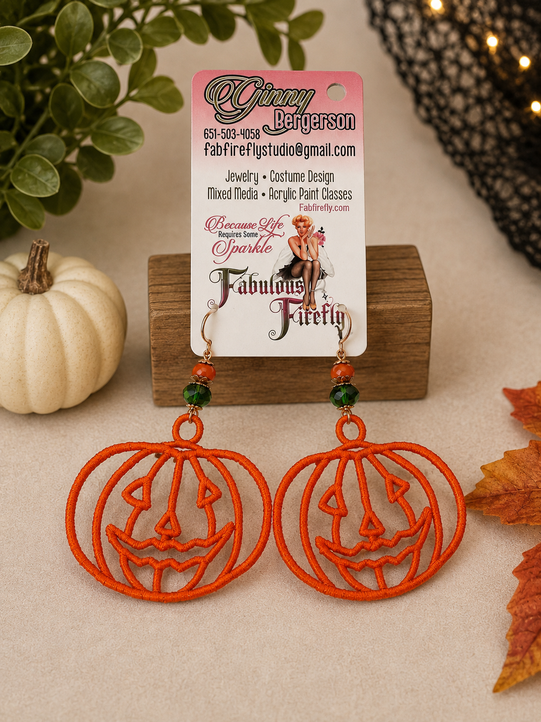 Handmade Halloween Earrings – Pumpkin, Jack-O’-Lantern & Ghost Designs
