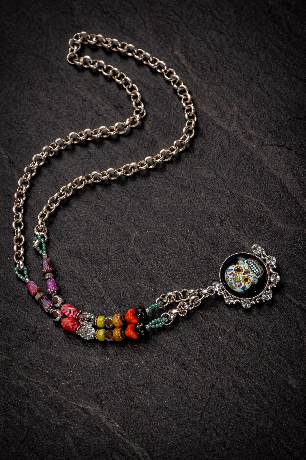Dia de los Dazzle Skull Necklace