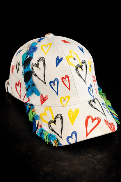 Heart Parade Rhinestone Cap