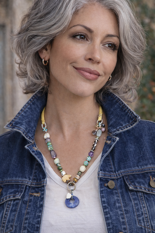 Spirit Bear on Deerskin Necklace