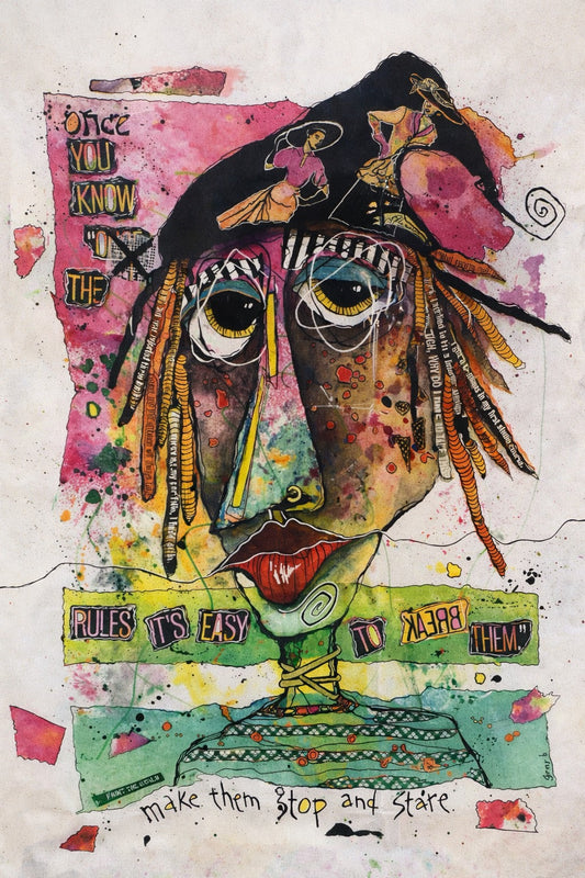 Break The Rules - Colorful Mixed Media Print 18 x 24"