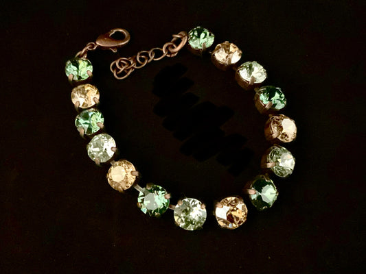 Bracelet - Premium Crystal Multi Green adjustable