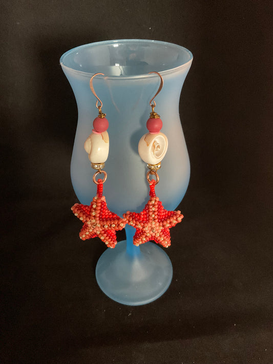 Starfish and Seashell Earrings