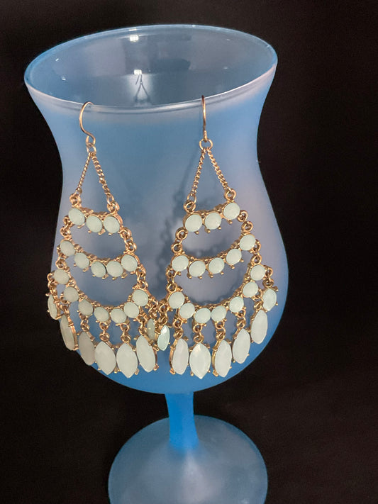 Seafoam Blue Chandelier Earrings