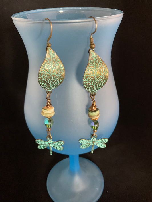 Green Dragonfly Earrings