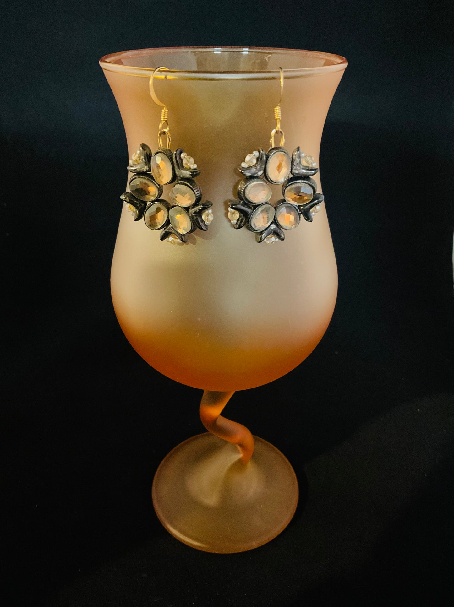 Peaches & Cream Crystal Earrings