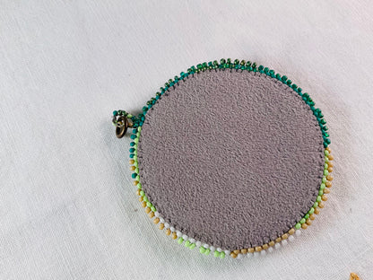 Pendant - Raku Bead Embroidered