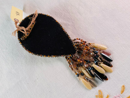 Pin - Raku and Fringe Brooch