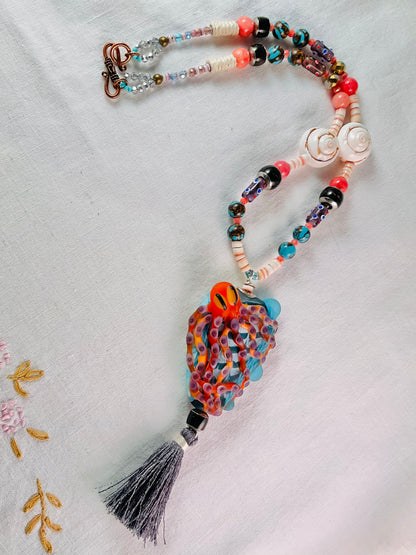 Necklace - Rainbow Reef Octopus Necklace with tassel