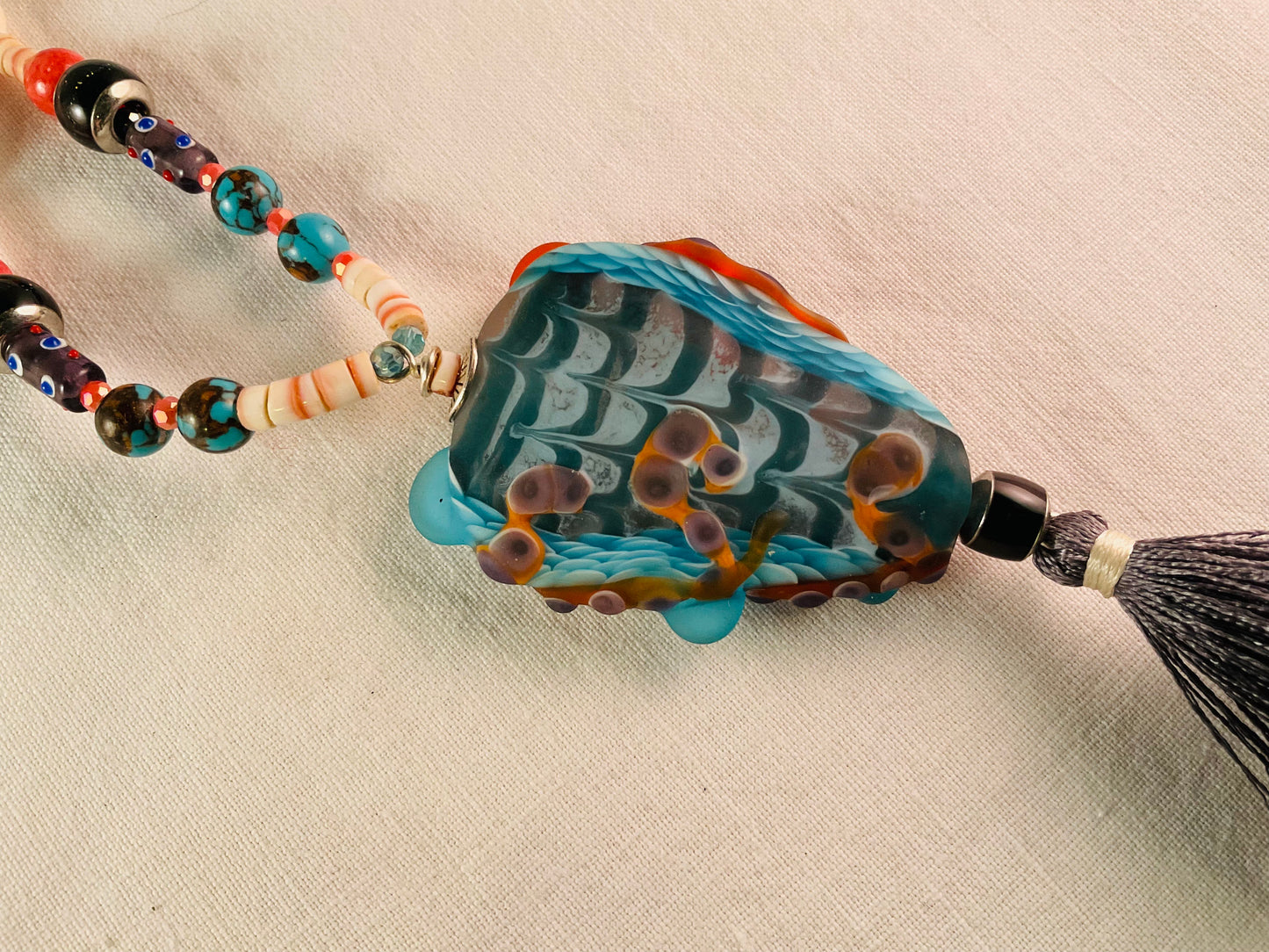 Necklace - Rainbow Reef Octopus Necklace with tassel