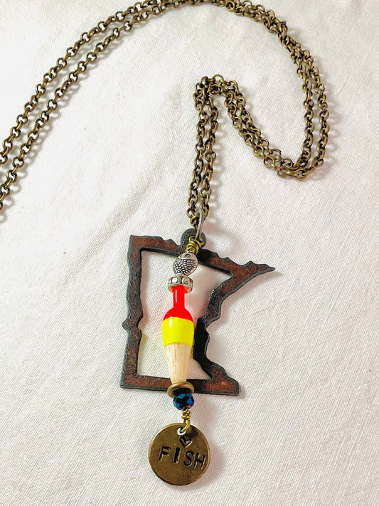Necklace - Minnesota I Heart FISH