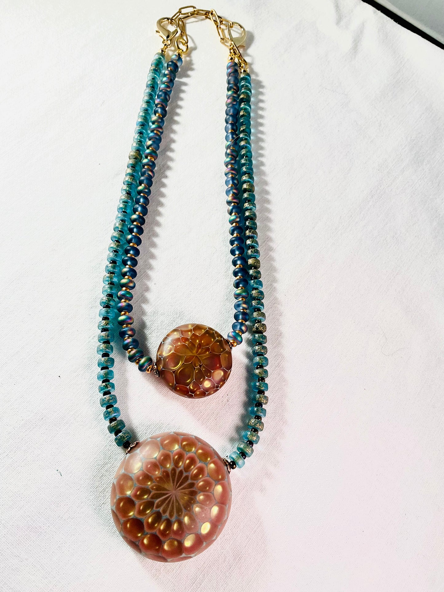 Necklace - Aurora Glow Hand-blown glass pendant