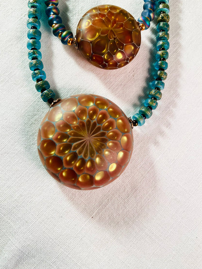 Necklace - Aurora Glow Hand-blown glass pendant