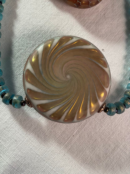 Necklace - Artisan Hand-Blown Honey Glow 18"