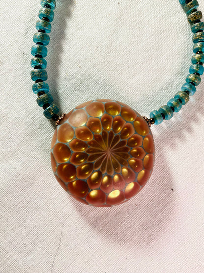 Necklace - Artisan Hand-Blown Honey Glow 18"
