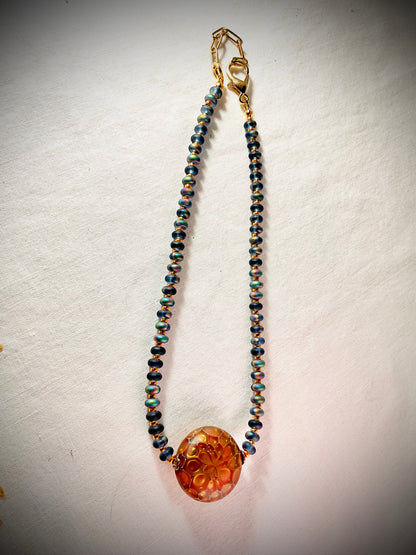 Necklace - Aurora Glow Hand-blown glass pendant