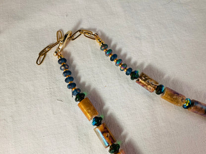 Necklace - Autumn Horn Blown Glass Necklace - extendable