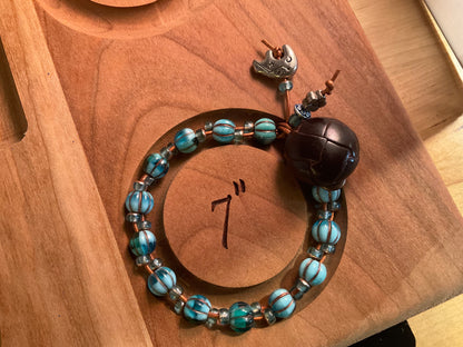 Bear Trail Artisan Leather and Beaded Bracelet