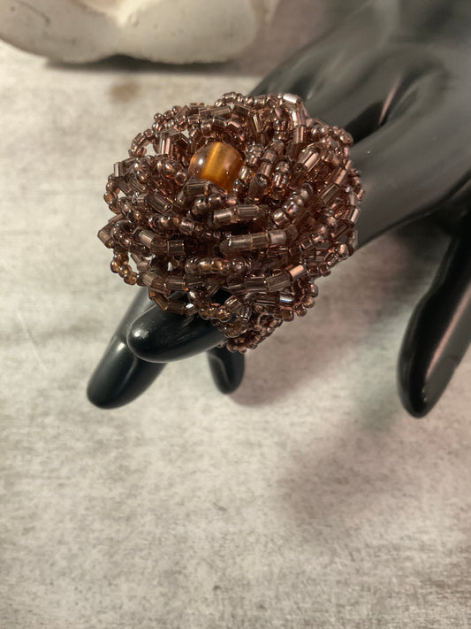 Beaded Bloom Statement Rings
