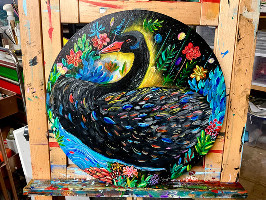 Fascination - Painting 16" round canvas