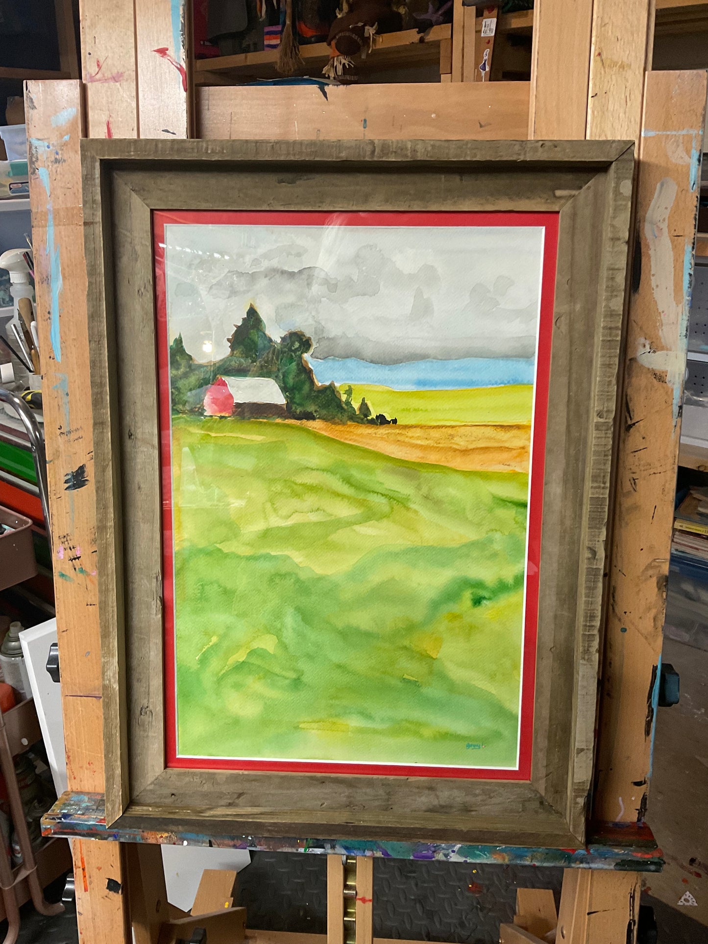 Where The Barn Sleeps Painting 16 x 23.5" framed