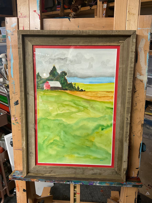 Where The Barn Sleeps Painting 16 x 23.5" framed