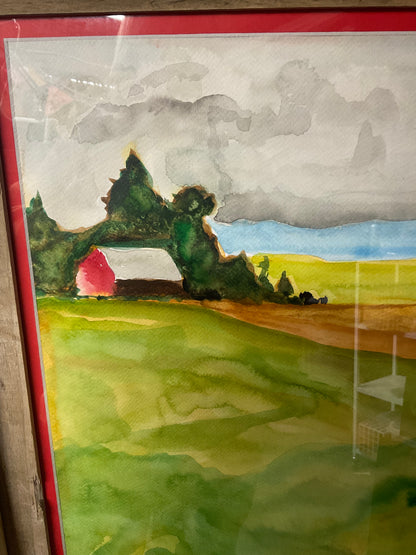 Where The Barn Sleeps Painting 16 x 23.5" framed