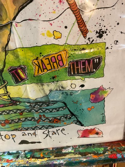 Break The Rules - Colorful Mixed Media Print 18 x 24"
