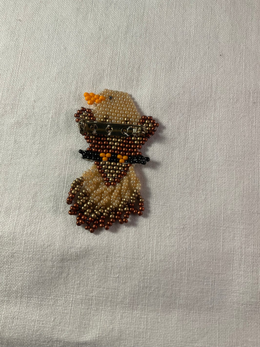 Tiny Guardian Eagle - Peyote Stitch Seed Bead Pin