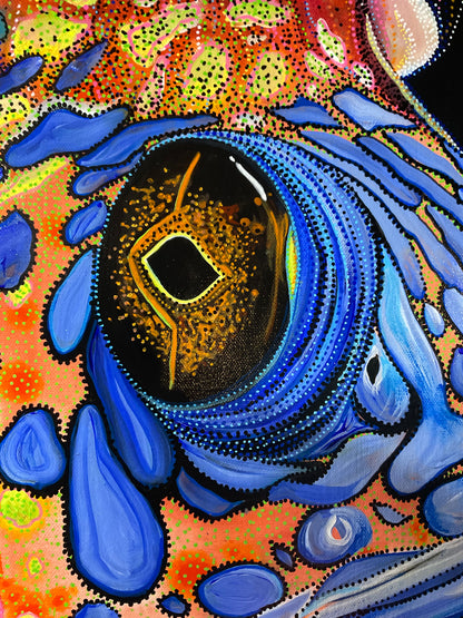 Beneath the Current | 24x36 Original Acrylic Fish Painting - Local Pickup only