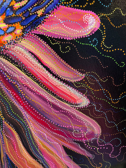 Beneath the Current | 24x36 Original Acrylic Fish Painting - Local Pickup only