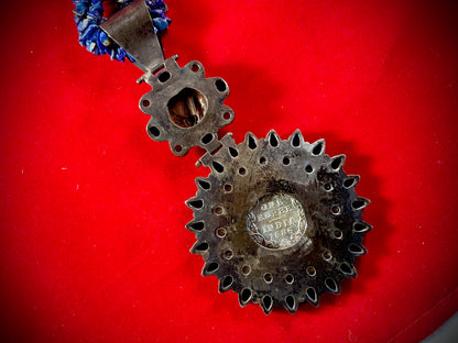 Victoria Empress Lapis & 1886 Rupee Statement Necklace