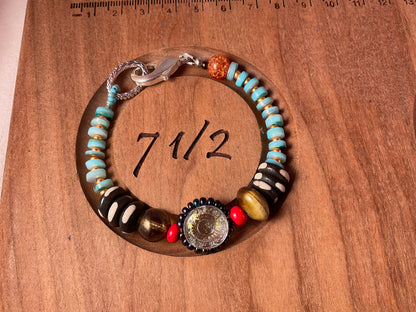 Desert Rhythm Glass Disc Bracelet