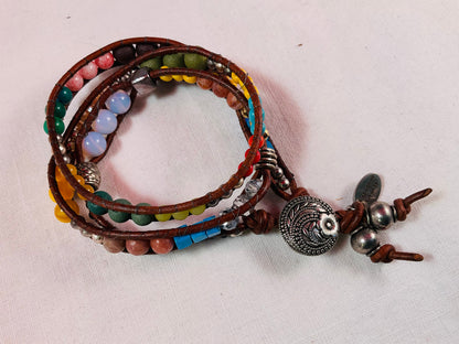Boho Beaded Wrap Bracelets – Colorful Leather Multi-Wrap Bracelet Collection