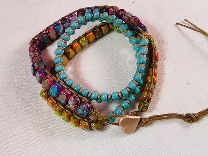 Boho Beaded Wrap Bracelets – Colorful Leather Multi-Wrap Bracelet Collection