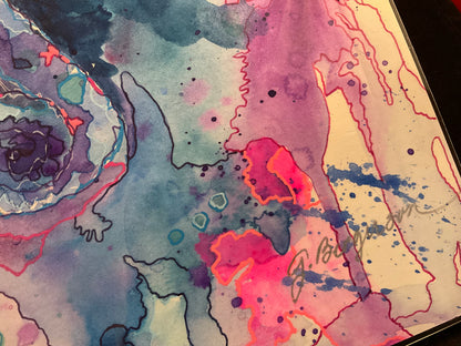 Rebel of the Reef – Seahorse Watercolor & Pen and Ink Painting (9 x 11 Original)