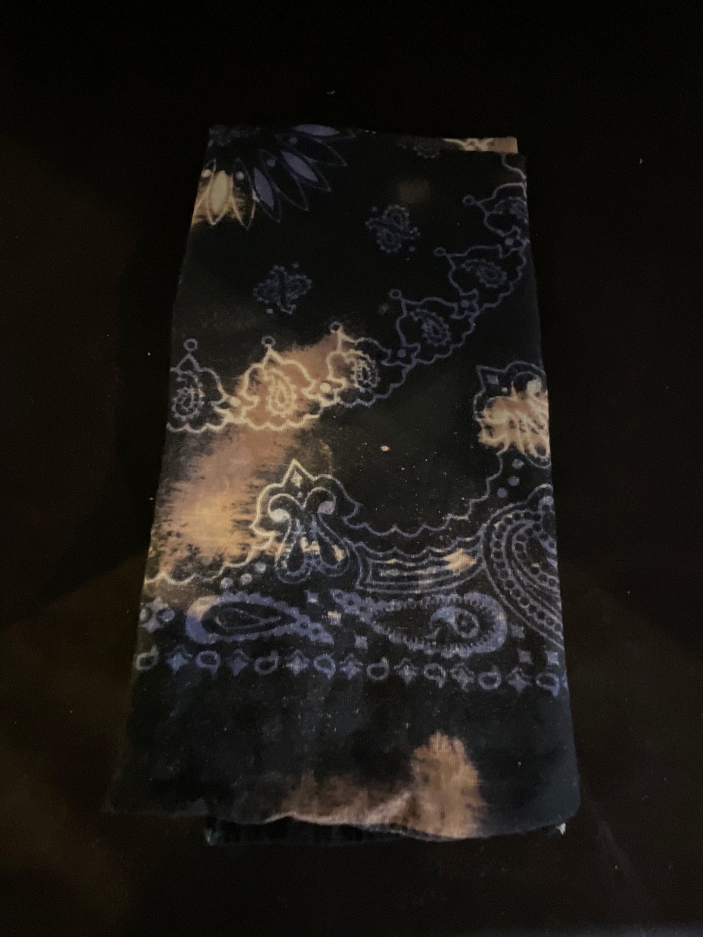 Hand-Bleached Bandana Scarf – 20” Square Western Boho Head Scarf - assorted colors