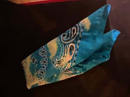 Hand-Bleached Bandana Scarf – 20” Square Western Boho Head Scarf - assorted colors
