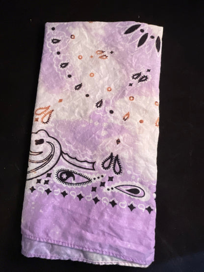 Hand-Bleached Bandana Scarf – 20” Square Western Boho Head Scarf - assorted colors