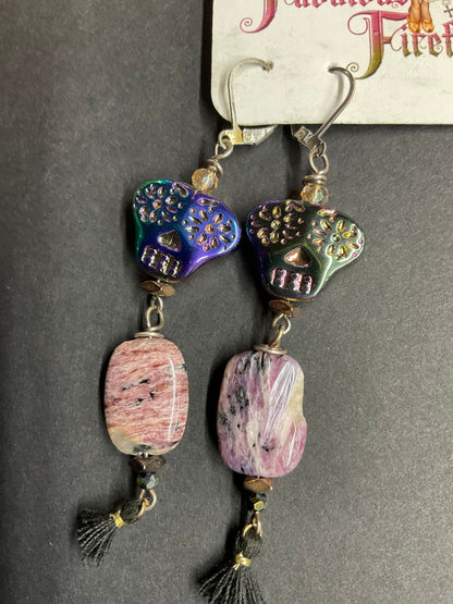 Handmade Statement Earrings – Ceramic Beads, Swarovski Crystals, Skulls, Tassels & Artisan Designs | Fabulous Firefly