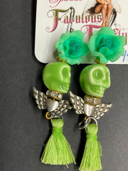 Handmade Statement Earrings – Ceramic Beads, Swarovski Crystals, Skulls, Tassels & Artisan Designs | Fabulous Firefly